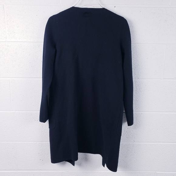 J. Crew Juliette Collarless Sweater Blazer Black Open Front Long Size XXS - Picture 3 of 10